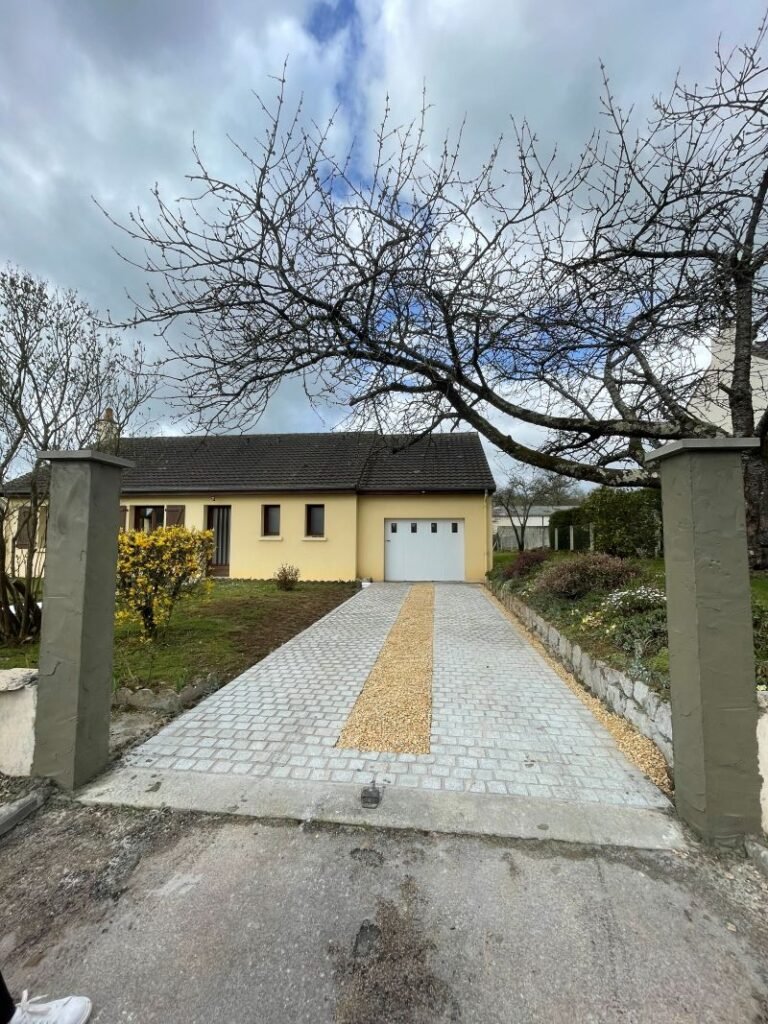 allée en pavés extérieurs