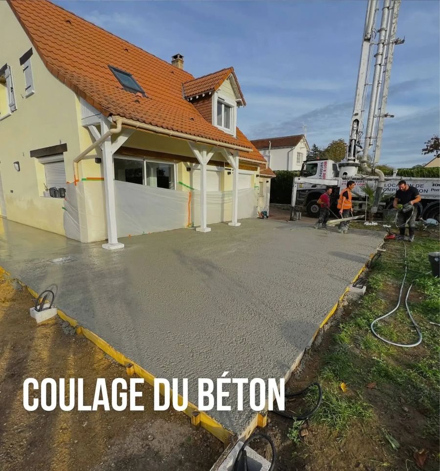coulage de béton